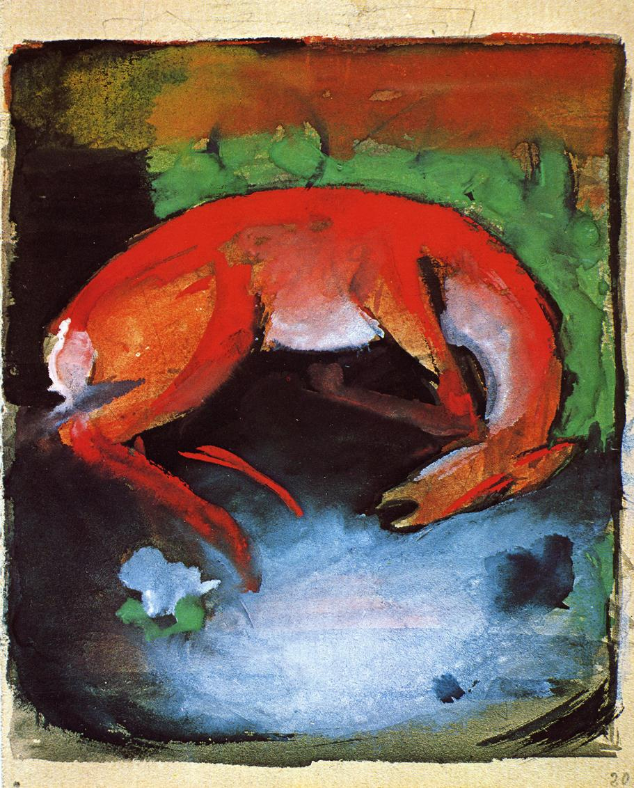 (image for) Handmade Oil painting for home canvas, oil painting framed canvas for living room Franz Marc's art Dead Deer 1913